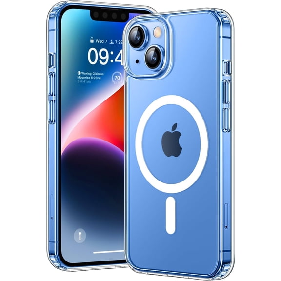 Entronix Magnetic Clear Case Compatible with iPhone 14, Hard Back Cover