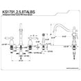 thumbnail image 1 of Kingston Brass Tudor Widespread Kitchen Faucet With Brass Sprayer, 1 of 1