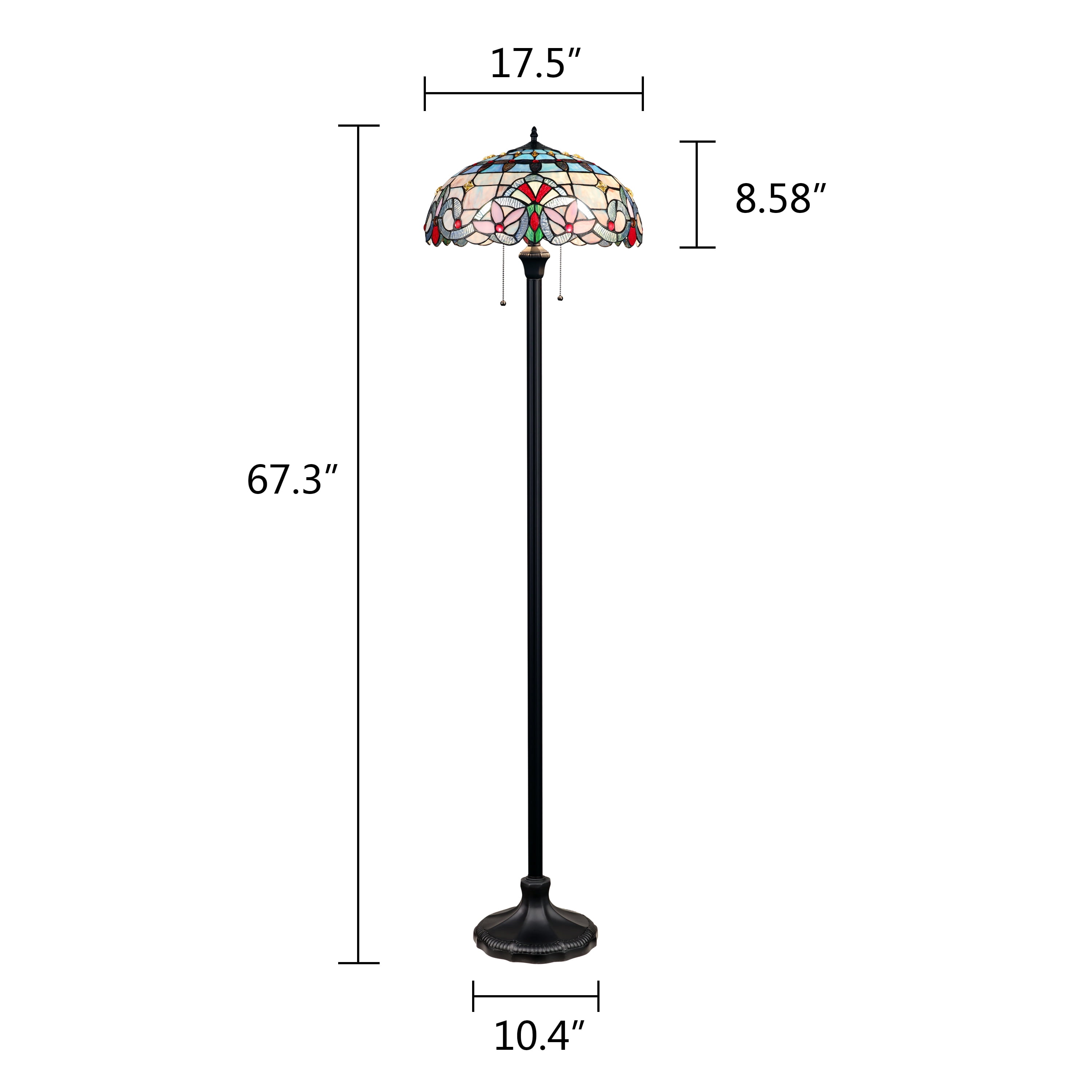 RADIANCE goods Victorian-Style Dark Bronze 2 Light Floor Lamp 18" Wide