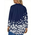 thumbnail image 4 of Abcomgle Plus Size Tops for Women Curved Hem Casual Sexy T Shirts Crew Neck Long Sleeve Vintage Floral Print Graphic T-Shirt Summer Tunic Tops,XL, 4 of 5