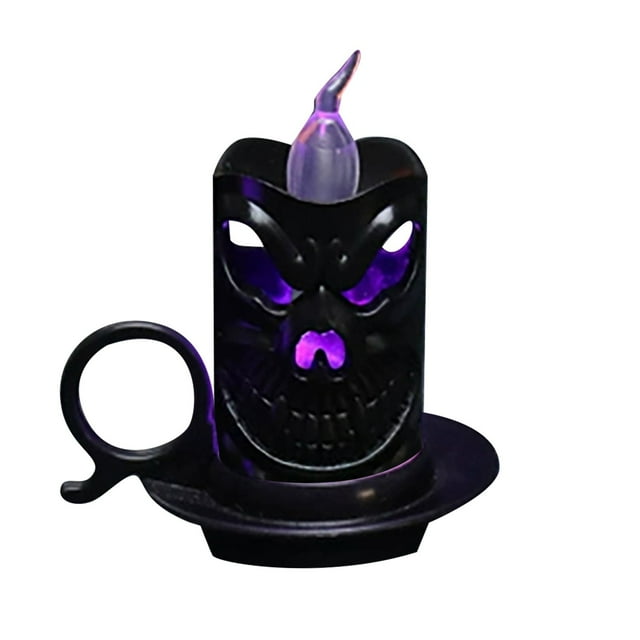 SgJHXb Halloween Decorations Pumpkin Night Light Electronic Candle Cup With Head Design For Party Home Desktop Scenery