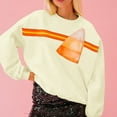 thumbnail image 7 of Womens Ghost Crewneck Sweatshirts Halloween Fake Two-Piece Sweat Shirts Long Sleeve Pullover Loose Fall Tops Pink, 5XL, 7 of 7