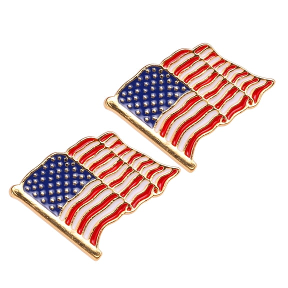 DESIGNICE 2pcs Metal Flag of American Badge American Flag Pin Badges Flag Metal Patriotic Badge Alloy National Flag Lapel Pin Clothing Brooch Pin