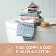 thumbnail image 6 of TOWN & COUNTRY EVERYDAY 4-Piece Textured Windowpane Washcloth Set, 13"x13", 100% Cotton, Plush & Absorbent 550GSM, White, 6 of 8