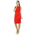 thumbnail image 2 of Bimba Womens Classic Slim Fit Bodycon Sleeveless Formal Midi Dress, 2 of 2