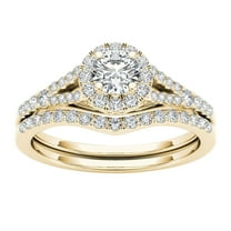 CILENON Couple Rings Gold-Plated Inlaid Zircon Ring Classic Jewelry (B,9)