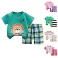 thumbnail image 2 of YUEHUA Baby Boy 2 Piece Outfit Summer Children Place Breathable Elastic Waist Shorts Truck Print Breathable Graphic T-Shirts & Shorts Summer Outfit, 2 of 3