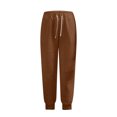 thumbnail image 3 of IROINNID Sweatpants for Women Casual Jogger High Waist Oversized Solid Sport Straight Leg Pants,Coffee, 3 of 4
