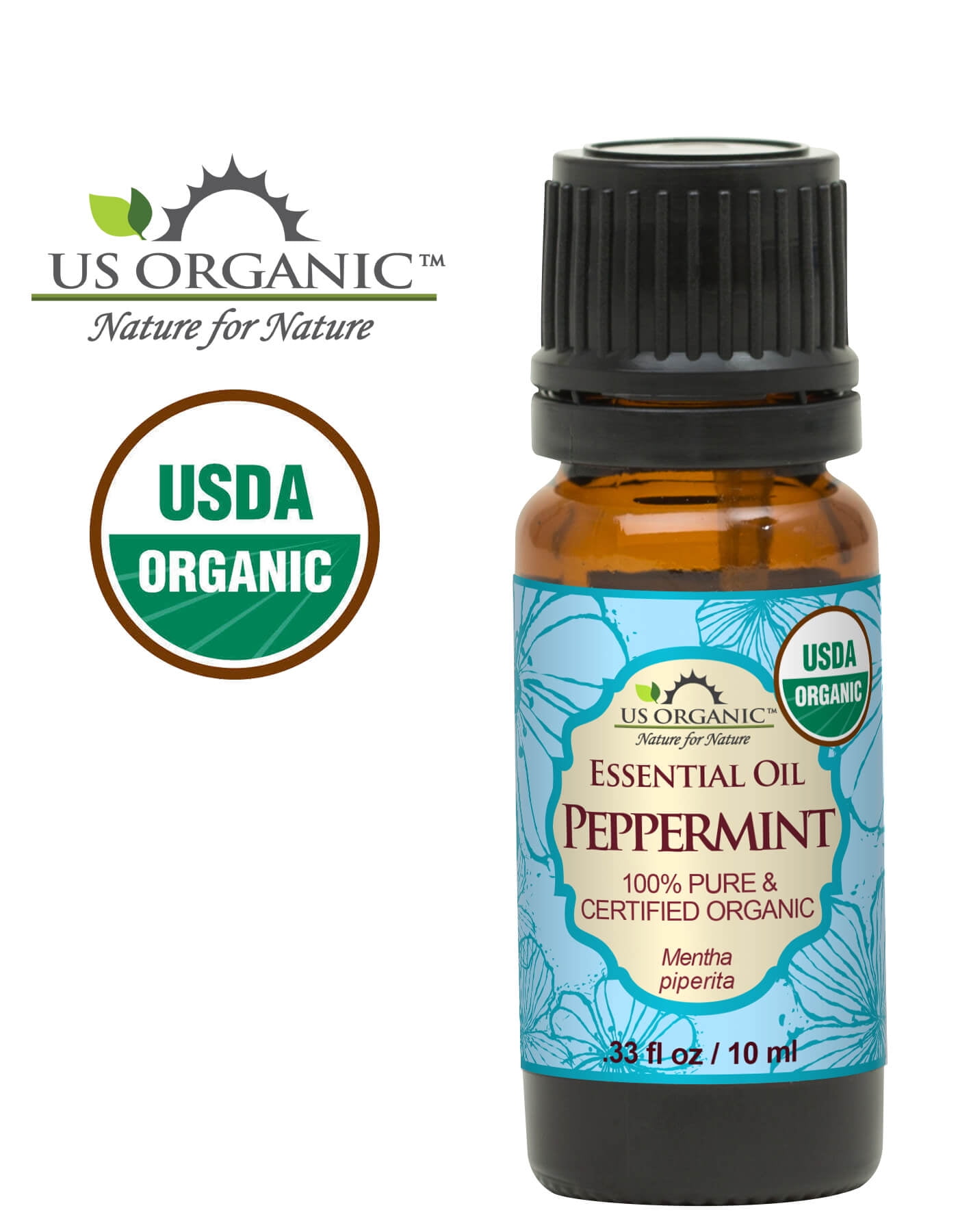 US Organic Peppermint Essential Oil, 100% Pure Certified USDA Organic