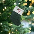 thumbnail image 2 of CuiLiyq Christmas Stockings with Initials, Green Knitted Xmas Stocking, Christmas Party Fireplace Family Hanging Stocking Decorations (7.8 Inch, Letter-Q), 2 of 5