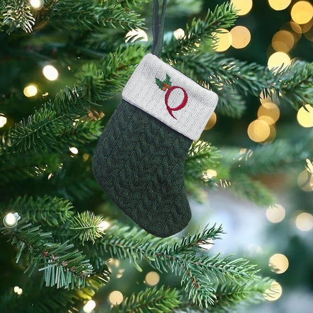 Christmas Large Letters Christmas Stockings Cute Striped Christmas Tree Pendant Holiday Decorations