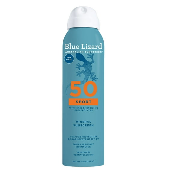 Blue Lizard Sport Mineral SPF 50 Spray, Zinc Oxide, 5 oz