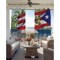 thumbnail image 6 of Red Blue Flag Blackout Curtains for Bedroom Living Room Darkening Curtains 54 Inch Long Frog Star Summer Ocean Beach Palm Tree Short Curtain for Small Window Treatment Grommet Drapes 42"x54"x2, 6 of 9