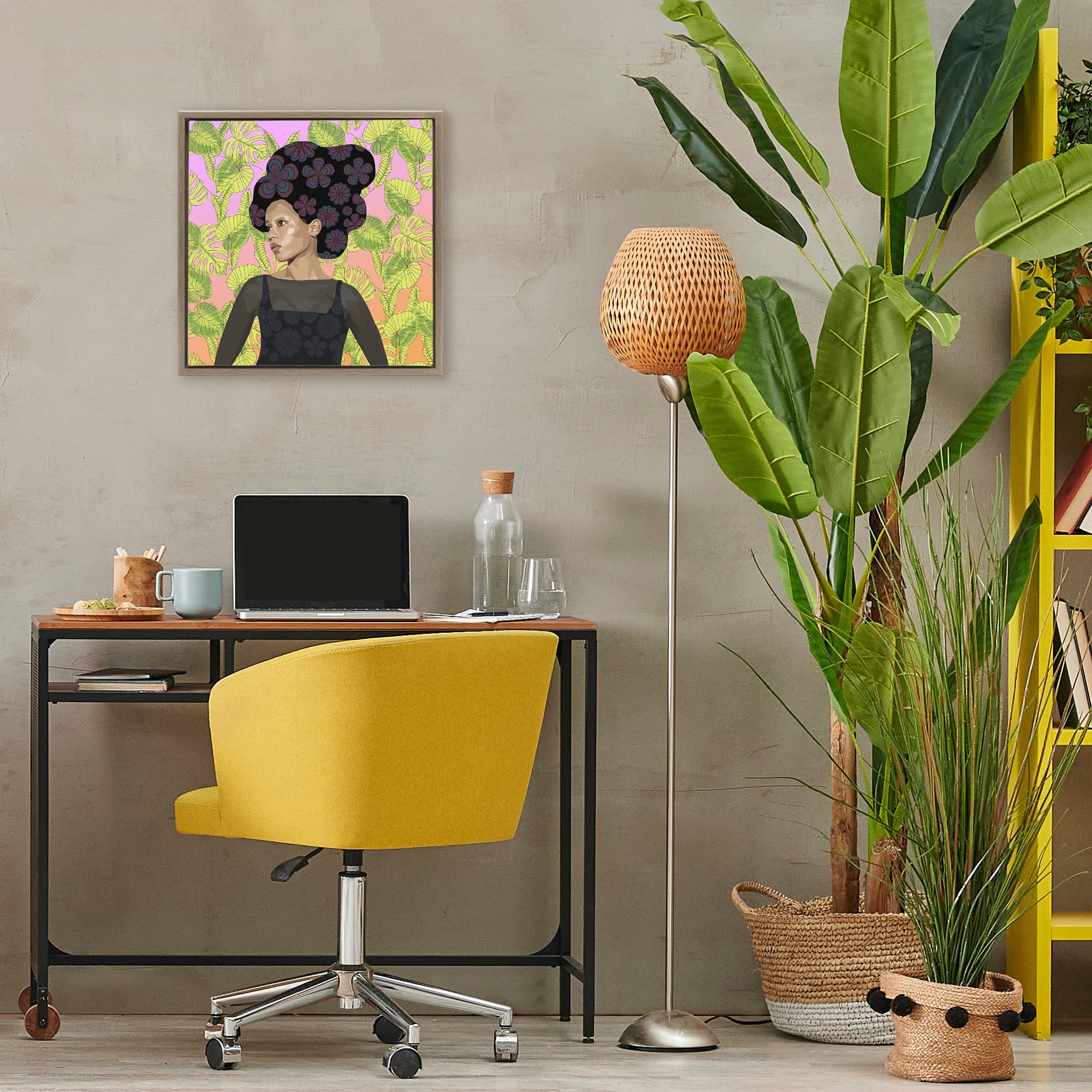 Stupell Industries Whispers Of Bloom Brown Framed Floater Canvas Wall Art, design by Lynnda Rakos