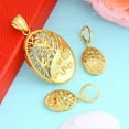 thumbnail image 3 of Women's 14K Yellow Gold Jewelry Sets Heart-Shaped Hollow Design Romantic Gift for Anniversary Drop Earrings Pendant Necklace, 3 of 5