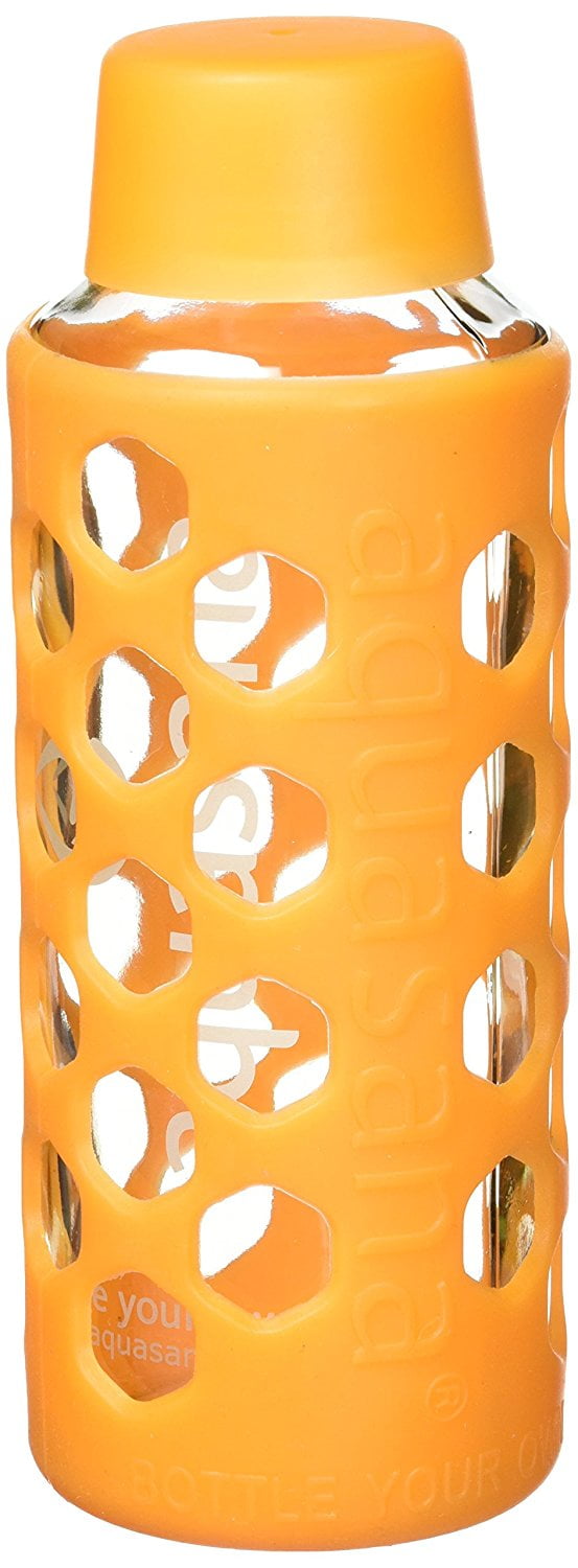 Aquasana - Brandclub - Aquasana Glass Water Bottles and BPA Free Lid,  18-oz, 6-pack, White, blue