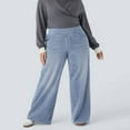 thumbnail image 5 of Women's High Rise Wide Leg Jeggings Stretch Pull On Jeans Pants Soft Denim With Pockets, 5 of 7