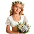 thumbnail image 2 of VUHXZWAF Girl Shirts Short Sleeve V Neck Going Out Crop Tops Kids Summer Soft Tee Clothes Size 7-8 Years, 2 of 3