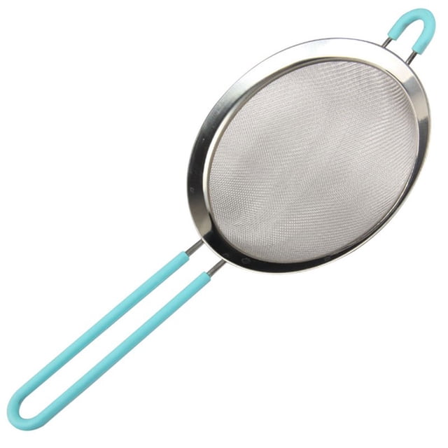 Stainless Mesh Strainer Colander Sieve with Long Handle for Kitchen Food Small Medium Large Size for Tea Coffee Powder Fry Juice Rice Vegetable Fruit