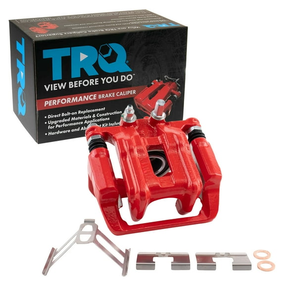 TRQ Rear Left Brake Caliper w/Bracket Performance Red Drivers Side Compatible with 2007-2012 Acura RDX 2010-2011 Honda Accord Crosstour 2007-2011 CR-V