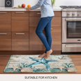 thumbnail image 5 of Teal Starfish Coastal Doormat Outdoor Entrance 16"x24", Summer Beach Nautical Retro Absorb Moisture Dirt Door Mats, Non-Slip Rubber Backing Floor Mats Indoor, Low-Profile Front Door Rugs, 5 of 9