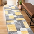 thumbnail image 6 of World Rug Gallery Modern Geometric Boxes Area Rug - Yellow 2' x 7', 6 of 7