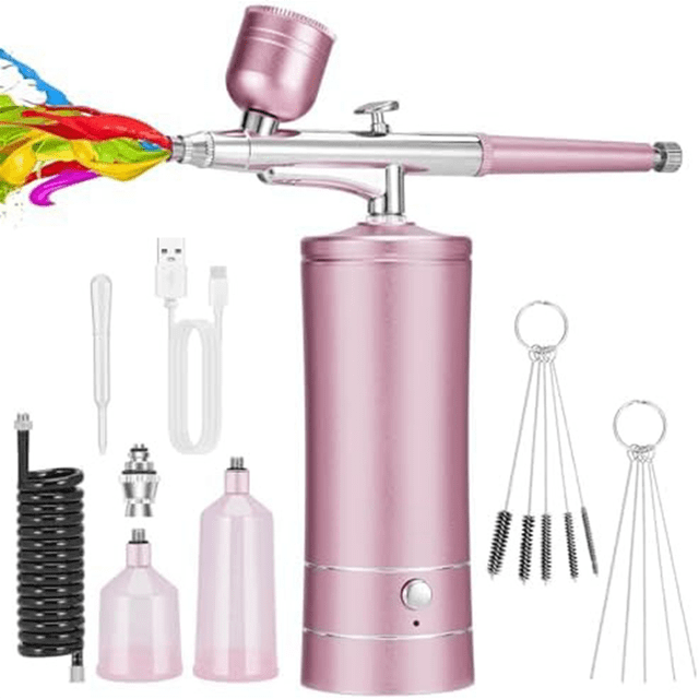 Airbrush KIT Cordless Rechargeable Compressor Airbrush Set, Automatically Handles Model Painting, Nails, Makeup A