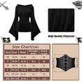 thumbnail image 2 of RTOPDS Renaissance Peasant Blouses for Women Pirate Costume with Corset Waist Belt Halloween Cosplay Costume (Black,XS), 2 of 5