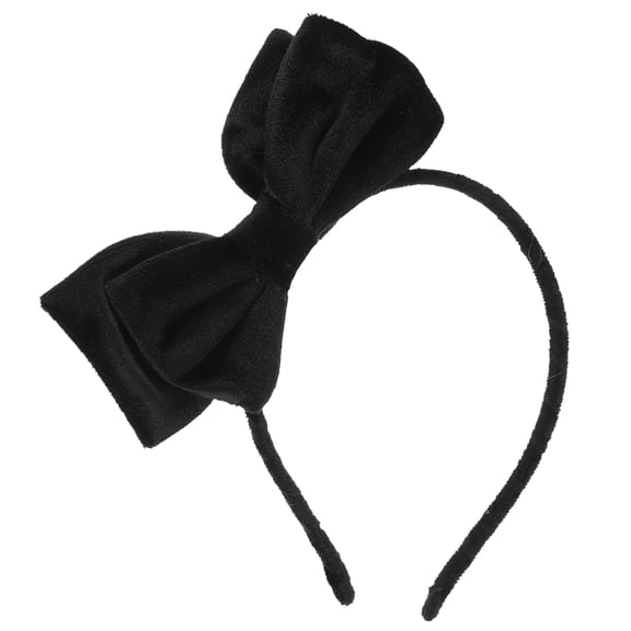 Soimiss 1Pc Decorative Hairband Velour Black Bowknot for Women at Daily Life Events