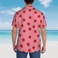 thumbnail image 6 of Xecao Strawberries print Hawaiian shirt - a stylish short-sleeve button-down for men, perfect for casual beach and tropical outings., 6 of 9