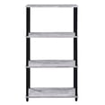 thumbnail image 4 of 4 Tier Design Bookshelf with Metal Tubular Legs Antique White - Saltoro Sherpi, 4 of 7