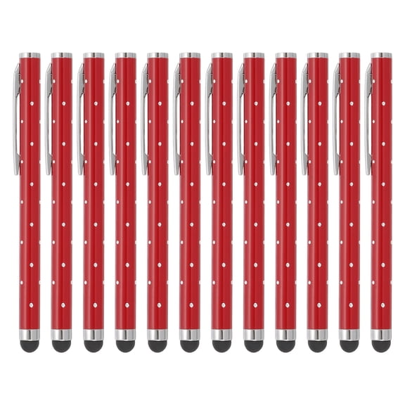 Uxcell Stylus Pens for Touch Screens, High Precision Universal Bling Stylus Crystal Metal Capacitive Pen Red