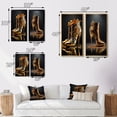 thumbnail image 4 of Designart "Mechanic-Inspired Golden High Heel I" Fashion Framed Wall Art Set Of 2 - Gold Fashion Framed Canvas Set For Living Room Decor, 4 of 7