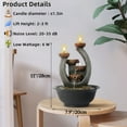 thumbnail image 3 of XGVGI 3 Tier Tabletop Waterfall Fountain with Candle Holder,Water Fountain Indoor Home, 3 of 8