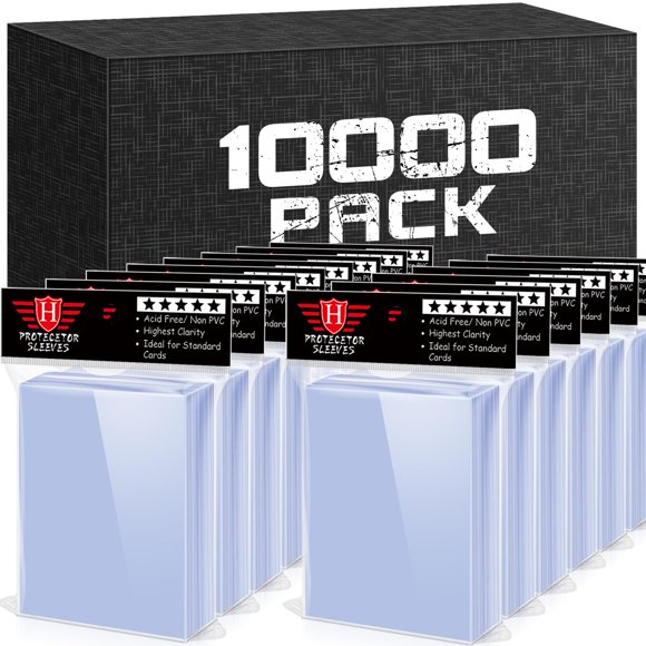 10000 PCS Card Sleeves for Trading Cards, Soft Penny Card Sleeevs Clear Plastic Card Protectors Fit for Baseball Cards MTG Sports Cards Standard Card