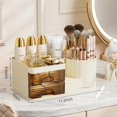 thumbnail image 3 of Organizador de maquillaje Heaime con 2 cajones y torre de brocha giratoria, 3 of 8