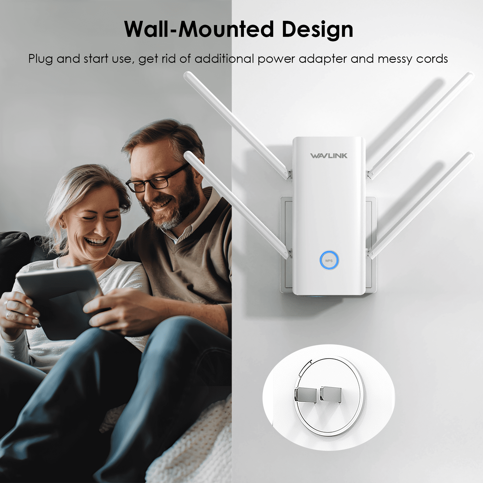 AX3000 WiFi 6 Range Extender Wireless Signal Booster, WiFi Repeater/Router/AP/Client mode| Wall Plug