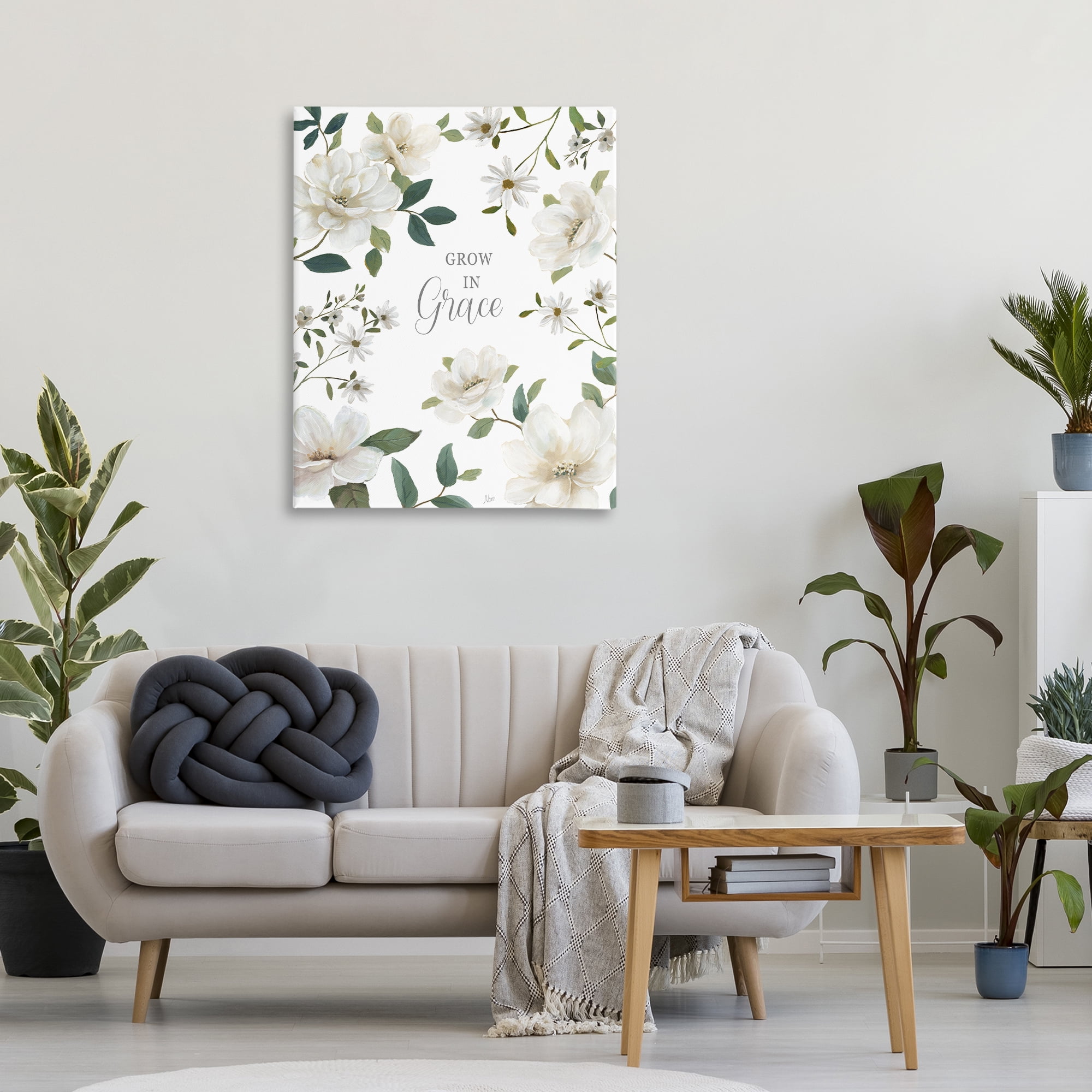 Stupell Industries Floral Grow In Grace Canvas Wall Art, design by Nan