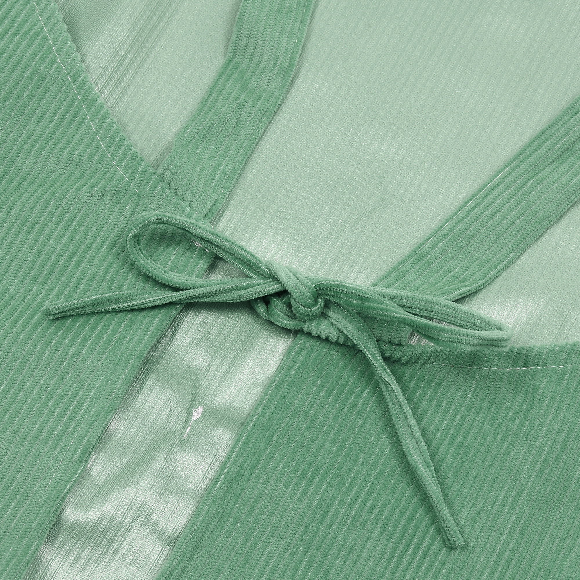 Unique Bargains Women Kitchen H Shoulder Corduroy Apron with Pockets for Cooking Green