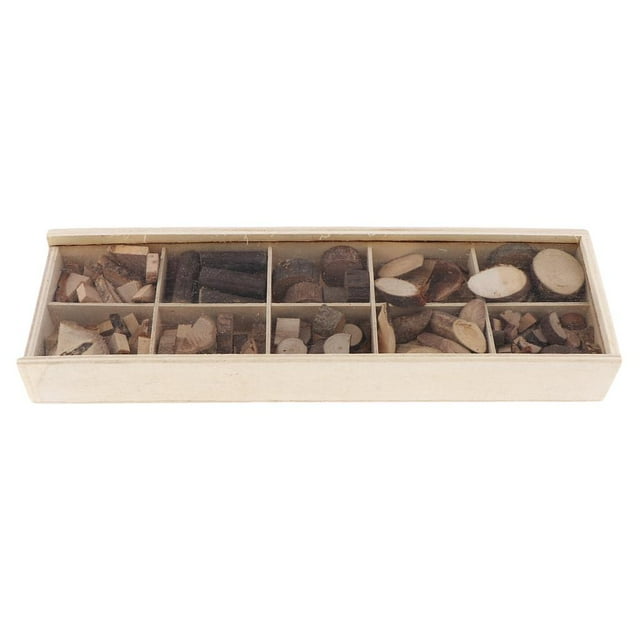 yuksok 10 Slots Unfinished Wood Slices Mixed Sizes Circles Log Discs Wood Pieces for