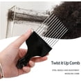 thumbnail image 3 of Hair Pick Comb,Afro Comb Metal Pick Combs Afro Styling Comb for Detangling & Lift Curly Hair, Thick Hair, Wig Braid, Beards, Afros Hair(Black)( 2 Pcs), 3 of 5
