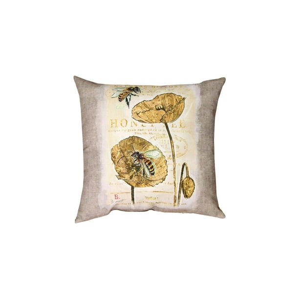 Manual Woodworkers Weavers Indoor Outdoor Throw Pillow Natural Life Honey Bee 18 Indoor Outdoor Throw Pillow With Reversible Natural Life By Mww Walmart Com Walmart Com