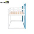 thumbnail image 6 of Bellemave Blue Twin over Twin Castle-shaped Bunk Bed with Ladder, Twin Size Wood Bunk Bed Frame with Castle Appearance, 6 of 7