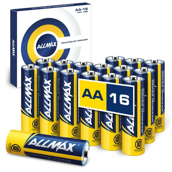 Pilas alcalinas ALLMAX AA Maximum Power, paquete de 16, 1.5 V