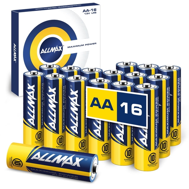 Pilas alcalinas ALLMAX AA Maximum Power, paquete de 16, 1.5 V