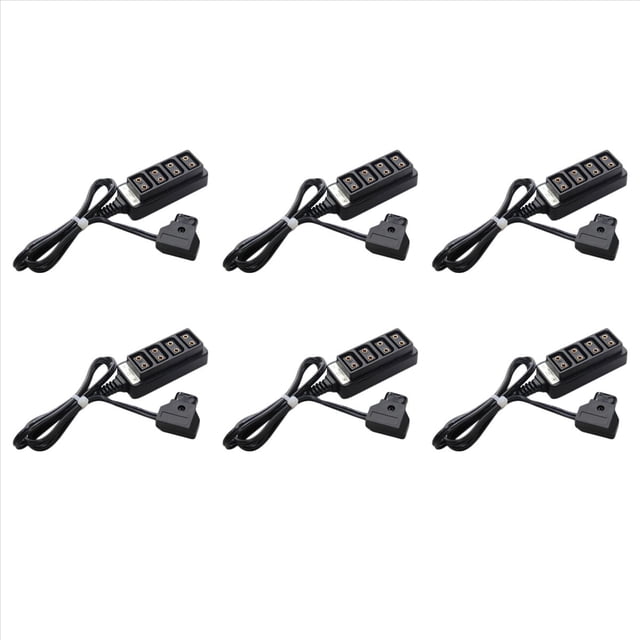 6X Distribuidor de Fuente de AlimentacióN de CáMara D-Tap Macho una 4 Puertos P-Tap Hembra Divisor de Cuatro VíAs DTAP