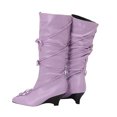 thumbnail image 6 of IUJSOY Womens Mid Calf Boots Kitten Heels Slouchy Strappy Pointed Toe Sexy Long Fall Boots, 6 of 7