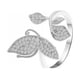 thumbnail image 1 of Anillos para mujer, regalos para mujer, anillo de dedo abierto con forma de hoja y diamantes a la moda para mujer., 1 of 2