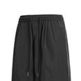 thumbnail image 4 of lcziwo Men Solid Color Shorts Knee Length Elastic Waist Hiking Shorts Big and Tall Beach Fishing Golf Drawstring Dress Shorts with Pockets Black XXXXL, 4 of 6
