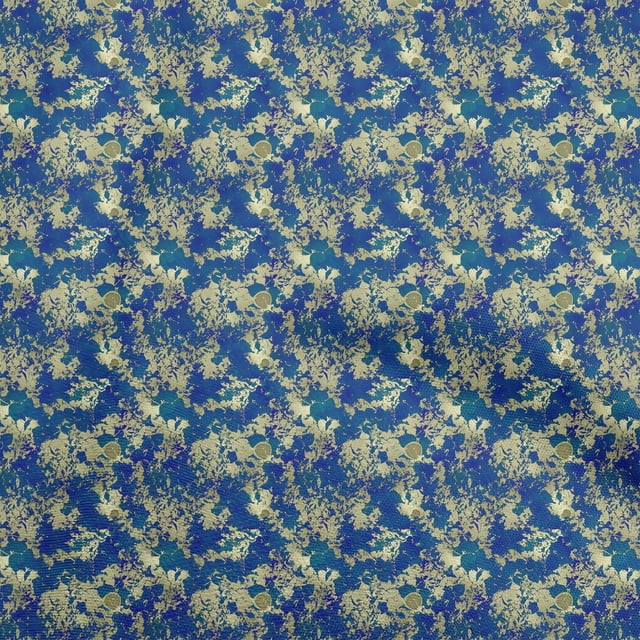 oneOone Cotton Flex Blue Fabric Abstract Sewing Craft Projects Fabric Prints By Yard 40 Inch Wide